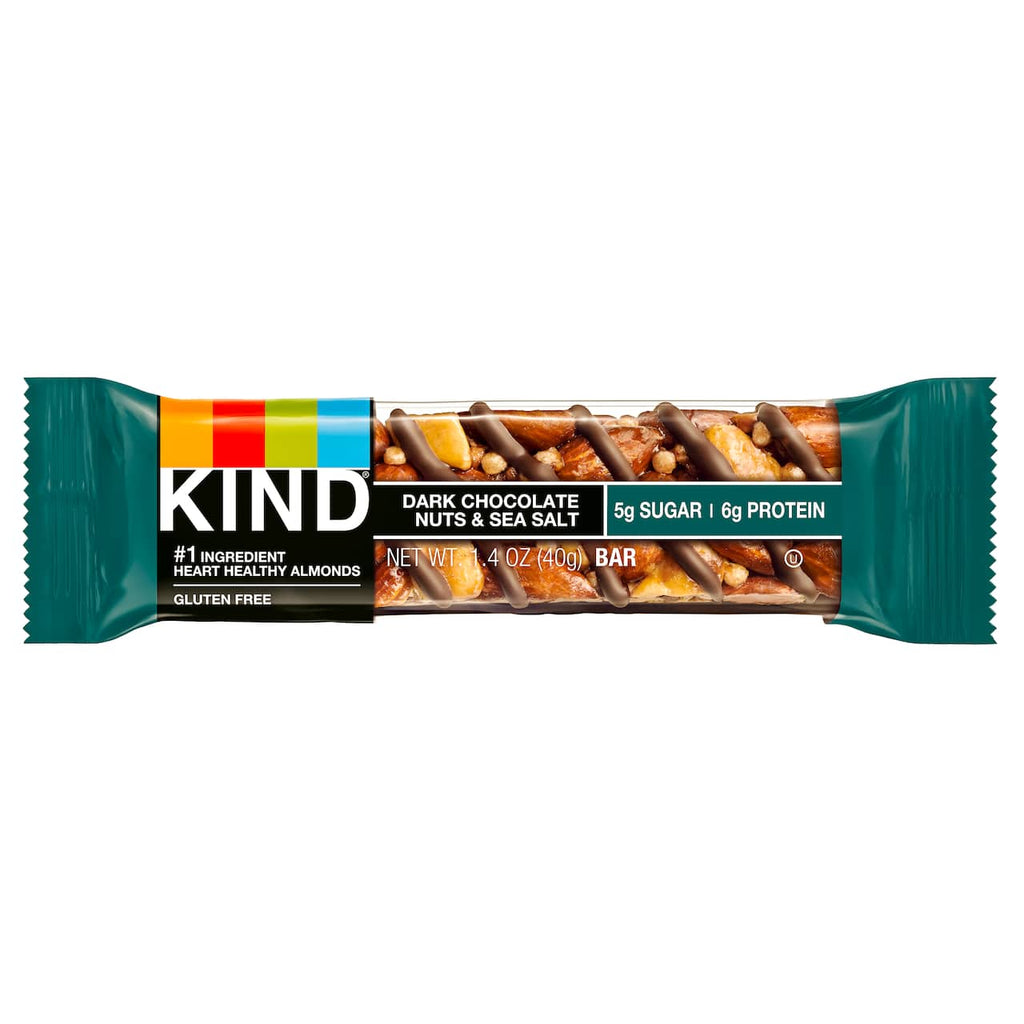 A Kind Granola Bar with almonds and pistachios, available in assorted flavors.
