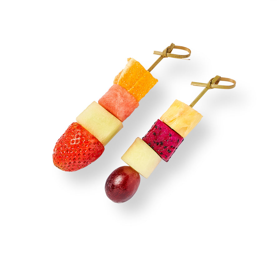 A pair of Fresh Fruit Skewer earrings on a white background.