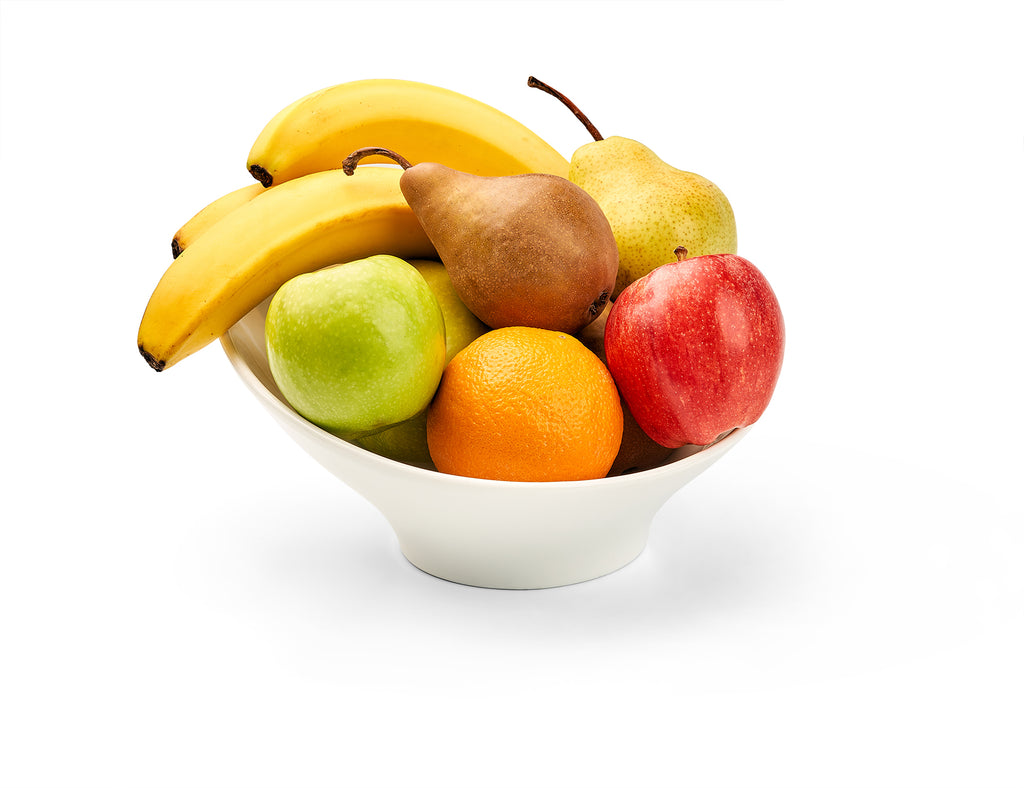 A bowl of whole fresh fruit with a variety of options.