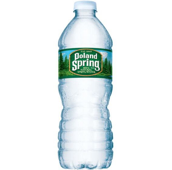 A 0.5 Liter bottle of Bottled Spring Water on a white background.